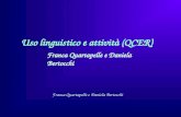 Uso linguistico e attività (QCER) Franca Quartapelle e Daniela Bertocchi.