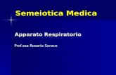 Apparato Respiratorio Prof.ssa Rosaria Sorace Semeiotica Medica.
