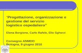 1 Progettazione, organizzazione e gestione del servizio logistico ospedaliero Elena Borgione, Carlo Rafele, Elio Sgherzi Convegno ANMDO Bologna, 9 giugno.