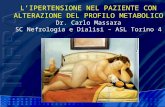LIPERTENSIONE NEL PAZIENTE CON ALTERAZIONE DEL PROFILO METABOLICO Dr. Carlo Massara SC Nefrologia e Dialisi – ASL Torino 4.