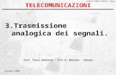 DISTRETTO FORMATIVO ROBOTICA - Verona giugno 20081 TELECOMUNICAZIONI 3.Trasmissione analogica dei segnali. Prof. Tozzi Gabriele – ITIS G. Marconi - Verona.