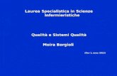 Laurea Specialistica in Scienze Infermieristiche Qualità e Sistemi Qualità Moira Borgioli (Rev 1, anno 2013) (Rev 1, anno 2013)