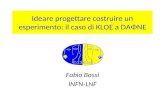 Ideare progettare costruire un esperimento: il caso di KLOE a DA NE Fabio Bossi INFN-LNF.