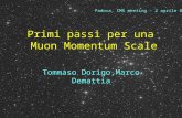 Primi passi per una Muon Momentum Scale Tommaso Dorigo,Marco Demattia Padova, CMS meeting – 2 aprile 07.