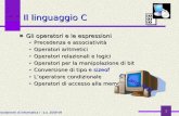 Fondamenti di Informatica I a.a. 2008-09 1 Il linguaggio C Gli operatori e le espressioni Precedenza e associatività Operatori aritmetici Operatori relazionali.