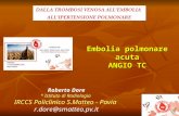 Embolia polmonare acuta ANGIO TC Roberto Dore * Istituto di Radiologia IRCCS Policlinico S.Matteo - Pavia r.dore@smatteo.pv.it.