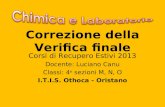 Correzione della Verifica finale Corsi di Recupero Estivi 2013 Docente: Luciano Canu Classi: 4 e sezioni M, N, O I.T.I.S. Othoca - Oristano.