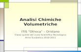 1 Analisi Chimiche Volumetriche ITIS Othoca – Oristano Classi quinte del Liceo Scientifico Tecnologico Anno Scolastico 2010-2011.