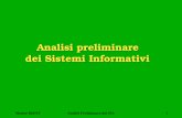 Master MATITAnalisi Preliminare dei SIA1 Analisi preliminare dei Sistemi Informativi dei Sistemi Informativi.