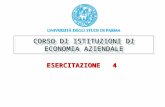 Università degli Studi di Parma ESERCITAZIONE 4 CORSO DI ISTITUZIONI DI ECONOMIA AZIENDALE.
