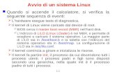 1.1 Avvio di un sistema Linux Quando si accende il calcolatore, si verifica la seguente sequenza di eventi: Lhardware esegue tests di diagnostica. Il kernel.