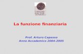 La funzione finanziaria Prof. Arturo Capasso Anno Accademico 2004-2005.