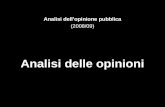 Analisi dellopinione pubblica (2008/09) Analisi delle opinioni.
