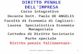 Diritto penale d'impresa1 DIRITTO PENALE DELLIMPRESA Corso integrativo Docente Dott. Paolo DE ANGELIS Facoltà di Economia di Cagliari- Laurea Specialistica.