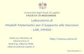 Università degli Studi di Cagliari FACOLTA DI INGEGNERIA Laboratorio di Modelli Matematici per il Supporto alle Decisioni - LAB_MMSD - Dott.ssa Michela.