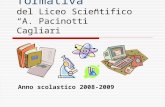 Piano dellOfferta formativa del Liceo Scientifico A. Pacinotti Cagliari Anno scolastico 2008-2009.