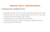 ANALISI DEL QUADRO RF/SC: INDICE DELLINTERVENTO Plusvalenze (RF 7-34) e immobili patrimonio (RF 11-12, 39) Rimanenze (RF 14) e interessi passivi (RF 16,