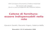 XXX Convegno di Economia e Politica Industriale Per tornare allo sviluppo Vecchi e nuovi protagonisti dellindustria italiana Catene di fornitura: essere.