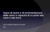 Mezzi di carico e di movimentazione delle merci e capacità di un porto lato mare e lato terra prof. ing. Agostino Cappelli- IUAV Venezia 2012.