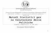 1 Università degli Studi di Palermo Facoltà di Economia Corso di Laurea Magistrale in Scienze economiche e finanziarie (LM 56) CURRICULUM: Economia e valutazione.