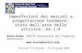 Imperfezioni dei mercati e progettazione hardware: stato dell'arte delle attività` A4.1-4 Enrico Scalas (DISTA Università del Piemonte Orientale) .