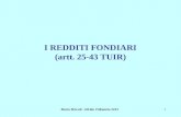 Mario Miscali - Diritto Tributario 20131 I REDDITI FONDIARI (artt. 25-43 TUIR)