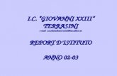 I.C. GIOVANNI XXIII TERRASINI e-mail scuolamediaterrasini@tiscalinet.it REPORT DISTITUTO ANNO 02-03.