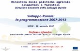 Stefano Lafiandra Funzionario presso Ufficio POSR II Sviluppo Rurale Sviluppo Rurale: la programmazione 2007-2013 UDINE, 22 gennaio 2007 Ministero delle.