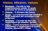 Missione – Perchè la mia organizzazione esiste. In quale business mi trovo a competere Missione – Perchè la mia organizzazione esiste. In quale business.