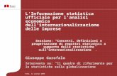 Sessione: Concetti, definizioni e progettazione di registri statistici a supporto delle statistiche sull'internazionalizzazione. Giuseppe Garofalo Intervento.
