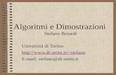Algoritmi e Dimostrazioni Stefano Berardi Università di Torino stefano E-mail: stefano@di.unito.it.