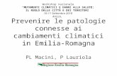 PL Macini, P Lauriola Prevenire le patologie connesse ai cambiamenti climatici in Emilia-Romagna Workshop nazionale MUTAMENTI CLIMATICI E DANNI ALLA SALUTE: