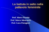 La battuta in salto nella pallavolo femminile Prof. Marco Bonitta Prof. Marco Mencarelli Prof. Luca Pieragnoli.