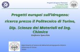 Progetti Idrogeno Piemonte 15 Giugno 2004 Politecnico di Torino Sala Consiglio di Facolta Progetti europei sull idrogeno: ricerca presso il Politecnico.
