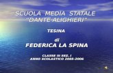 SCUOLA MEDIA STATALE DANTE ALIGHIERI TESINAdi FEDERICA LA SPINA CLASSE III SEZ. I ANNO SCOLASTICO 2005-2006.