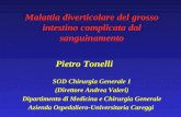 Malattia diverticolare del grosso intestino complicata dal sanguinamento Pietro Tonelli SOD Chirurgia Generale 1 (Direttore Andrea Valeri) Dipartimento.