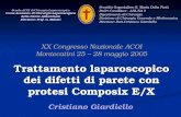 XX Congresso Nazionale ACOI Montecatini 25 – 28 maggio 2005 Trattamento laparoscopico dei difetti di parete con protesi Composix E/X Cristiano Giardiello.