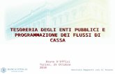 TESORERIA DEGLI ENTI PUBBLICI E PROGRAMMAZIONE DEI FLUSSI DI CASSA Bruno DOffizi Torino, 25 Ottobre 2010 Servizio Rapporti con il Tesoro.