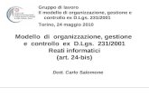 Modello di organizzazione, gestione e controllo ex D.Lgs. 231/2001 Reati informatici (art. 24-bis) Gruppo di lavoro Il modello di organizzazione, gestione.