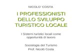 I PROFESSIONISTI DELLO SVILUPPO TURISTICO LOCALE I Sistemi turistici locali come opportunità di lavoro Sociologia del Turismo Prof. Nicolò Costa NICOLO.