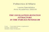 Politecnico di Milano Laurea Specialistica Anno Accademico 2003-04 THE OSCILLATION-ROTATION ATTRACTORS IN THE FORCED PENDOLUM Corso : Caos deterministico.