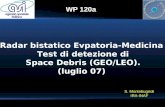 WP 120a Radar bistatico Evpatoria-Medicina Test di detezione di Space Debris (GEO/LEO). (luglio 07) S. Montebugnoli IRA-INAF.