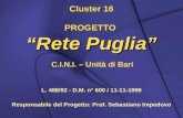 Cluster 16 PROGETTO Rete Puglia Cluster 16 PROGETTO Rete Puglia C.I.N.I. – Unità di Bari L. 488/92 - D.M. n° 600 / 11-11-1999 Responsabile del Progetto: