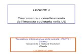 Tassazione internazionale delle società - PARTE I Clamep Tassazione e mercati finanziari Clasda 1.10.2008-3.11.2008 LEZIONE 4 Concorrenza e coordinamento.
