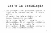 1 Cosè la Sociologia Una prospettiva: guardare qualcosa come se la vedessimo per la prima volta Il mondo sociale è definito nel tempo (prodotto sociale)