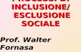 PROCESSI DI INCLUSIONE/ ESCLUSIONE SOCIALE Prof. Walter Fornasa Università Bergamo A STI OTTOBRE 2008.