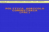 POLITICA AGRICOLA COMUNITARIA (PAC) Corso di politica economica europea- Prof. Roberto Fanfani.