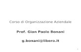 1 Corso di Organizzazione Aziendale Prof. Gian Paolo Bonani g.bonani@
