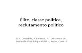 Élite, classe politica, reclutamento politico da A. Costabile, P. Fantozzi, P. Turi (a cura di), Manuale di Sociologia Politica, Roma, Carocci.