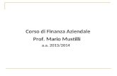 Corso di Finanza Aziendale a.a. 2013/2014 Prof. Mario Mustilli.
